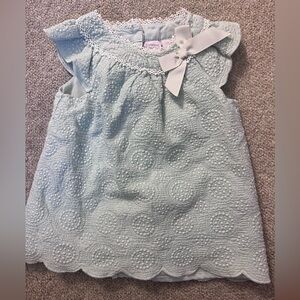 Catherine Malandrino light blue with white lace baby girl dress